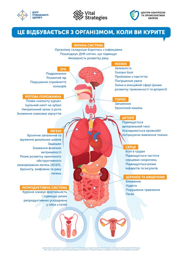 Що відбувається з організмом, коли Ви курите